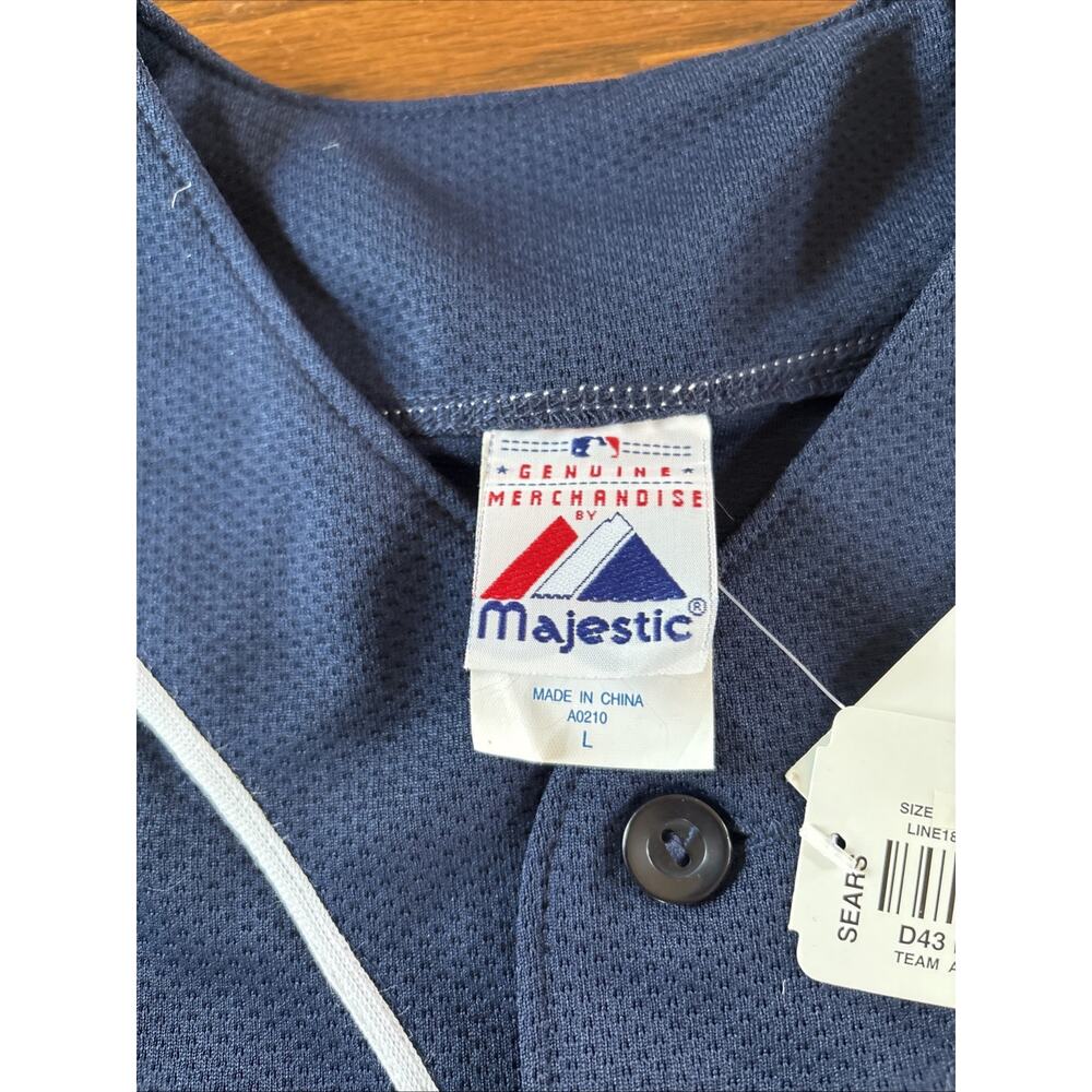 NEW Yankees Baseball Jersey Blue Majestic Size Large MLB - Picture 5 of 8